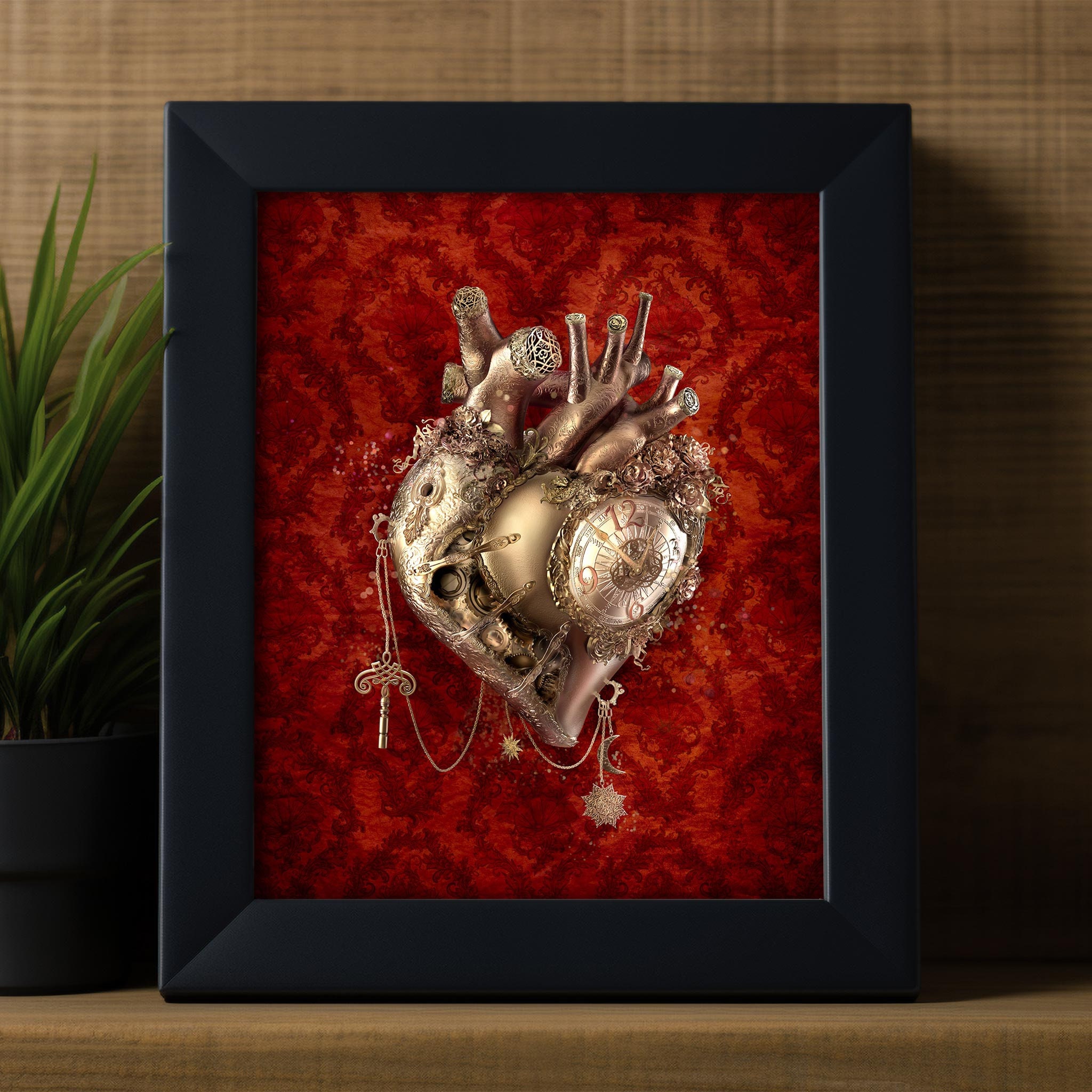 The Clockwork Heart Pop-surreal Print Gothic Home Decor Dark