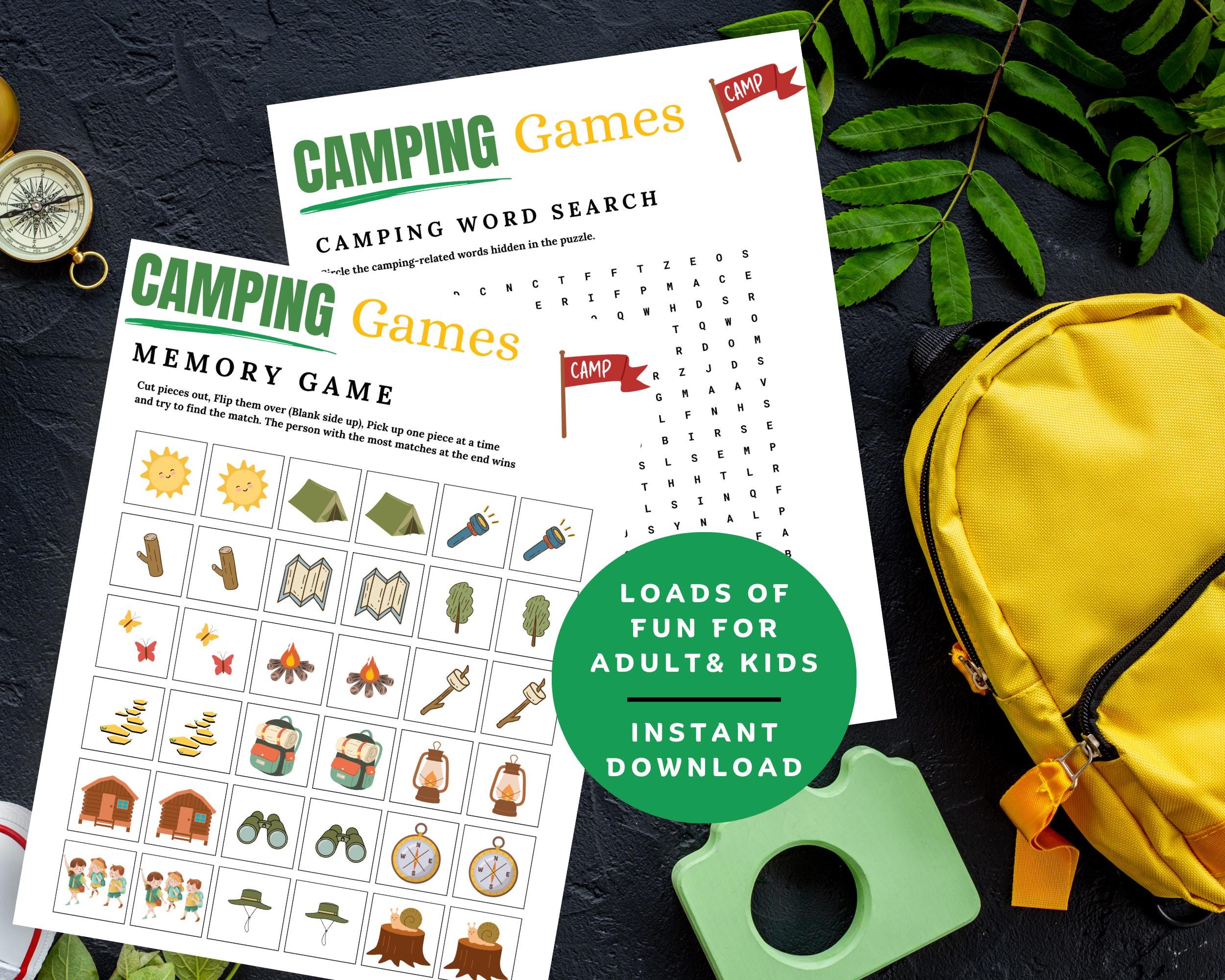 Printable Camping Games for Kids and Adults | Left-right Game | Camping ...