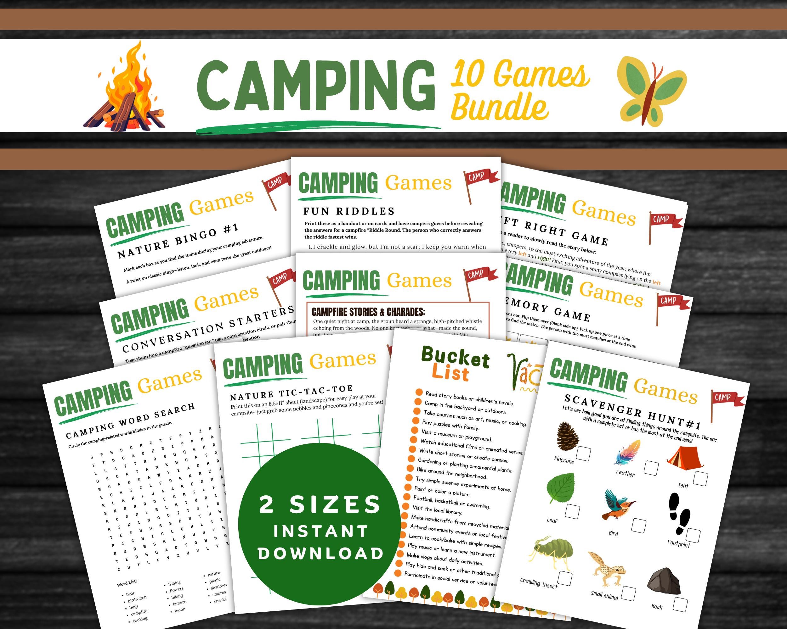 Printable Camping Games for Kids and Adults | Left-right Game | Camping ...