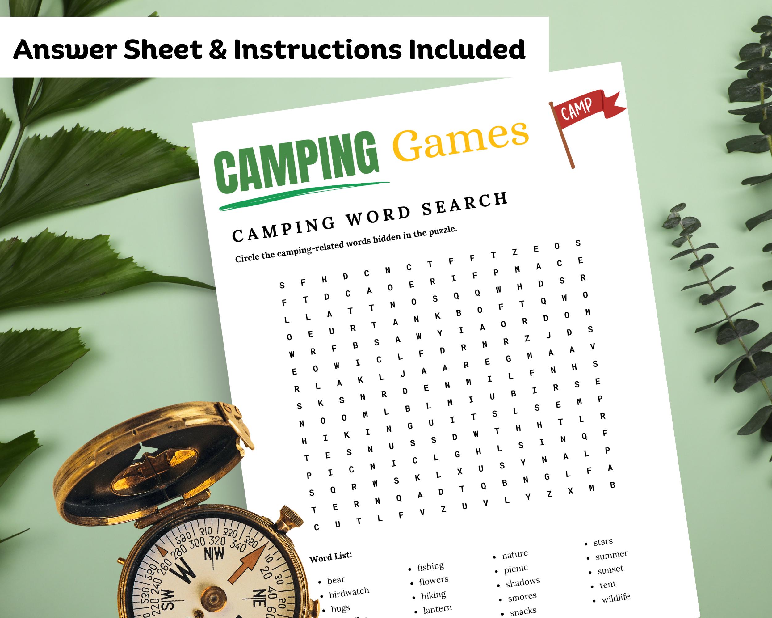 Printable Camping Games for Kids and Adults | Left-right Game | Camping ...