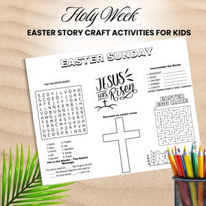 Easter Story Activity Placemat: Holy Week Coloring Pages (PDF)