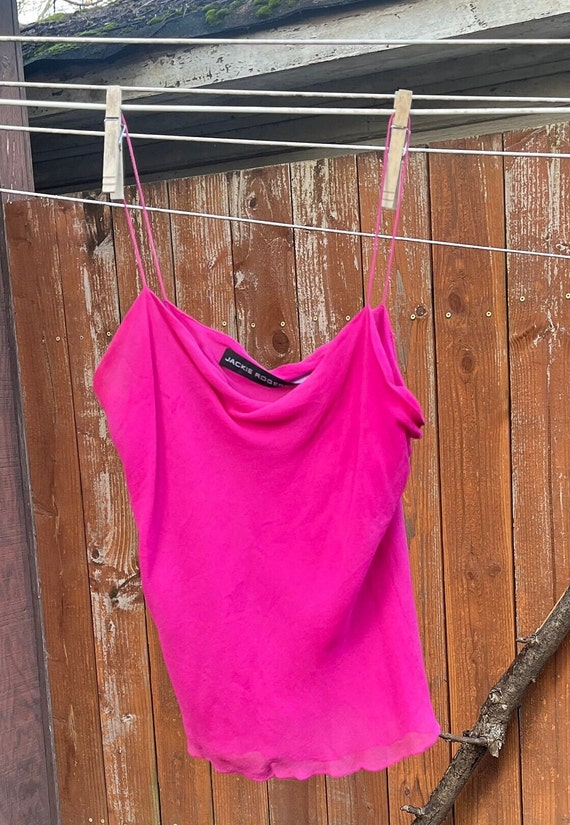 Fuchsia pink silk top