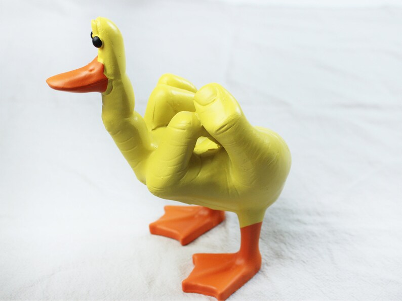 Middle finger duck statue duck you spoof middle finger desktop decoration resin crafts ornaments image 10