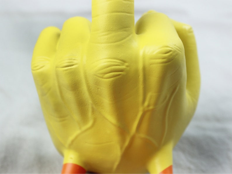 Middle finger duck statue duck you spoof middle finger desktop decoration resin crafts ornaments image 8