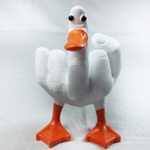 Middle finger duck statue duck you spoof middle finger desktop decoration resin crafts ornaments #C