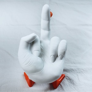 Middle finger duck statue duck you spoof middle finger desktop decoration resin crafts ornaments image 6