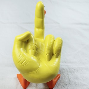 Middle finger duck statue duck you spoof middle finger desktop decoration resin crafts ornaments image 5