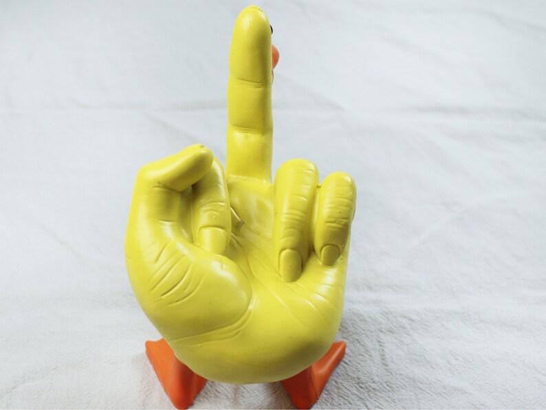 Middle finger duck statue duck you spoof middle finger desktop decoration resin crafts ornaments image 5