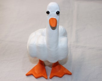 Middle finger duck statue - duck you - spoof middle finger desktop decoration - resin crafts ornaments