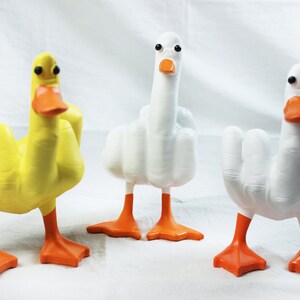 Middle finger duck statue duck you spoof middle finger desktop decoration resin crafts ornaments image 1