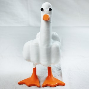 Middle finger duck statue duck you spoof middle finger desktop decoration resin crafts ornaments #A