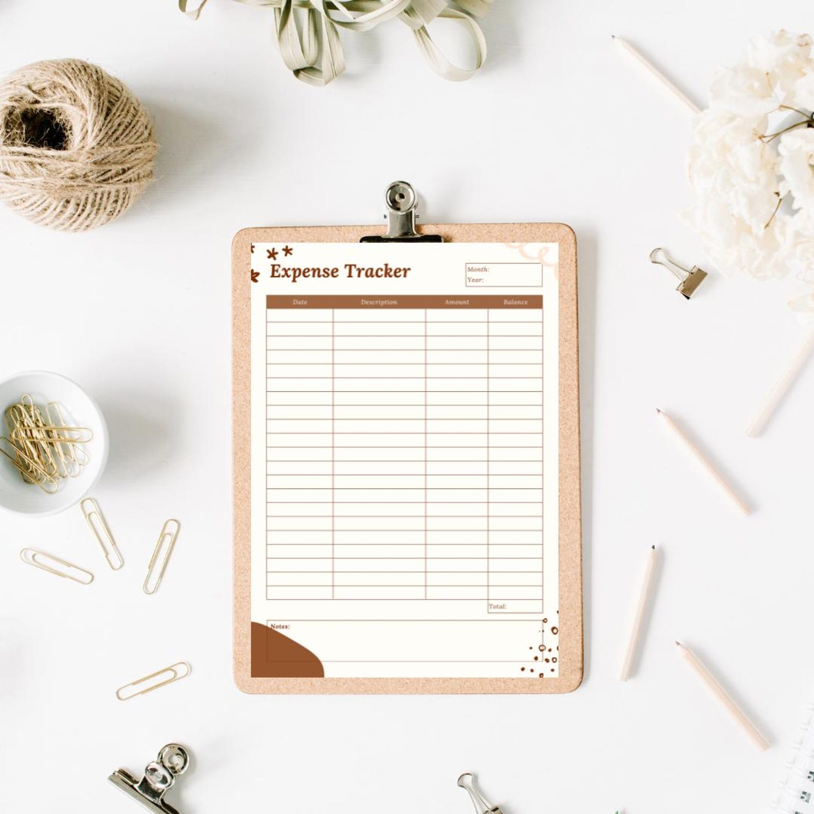 Expense Tracker Printable | Monthly Budget Tracker Sheet | Clean Modern ...