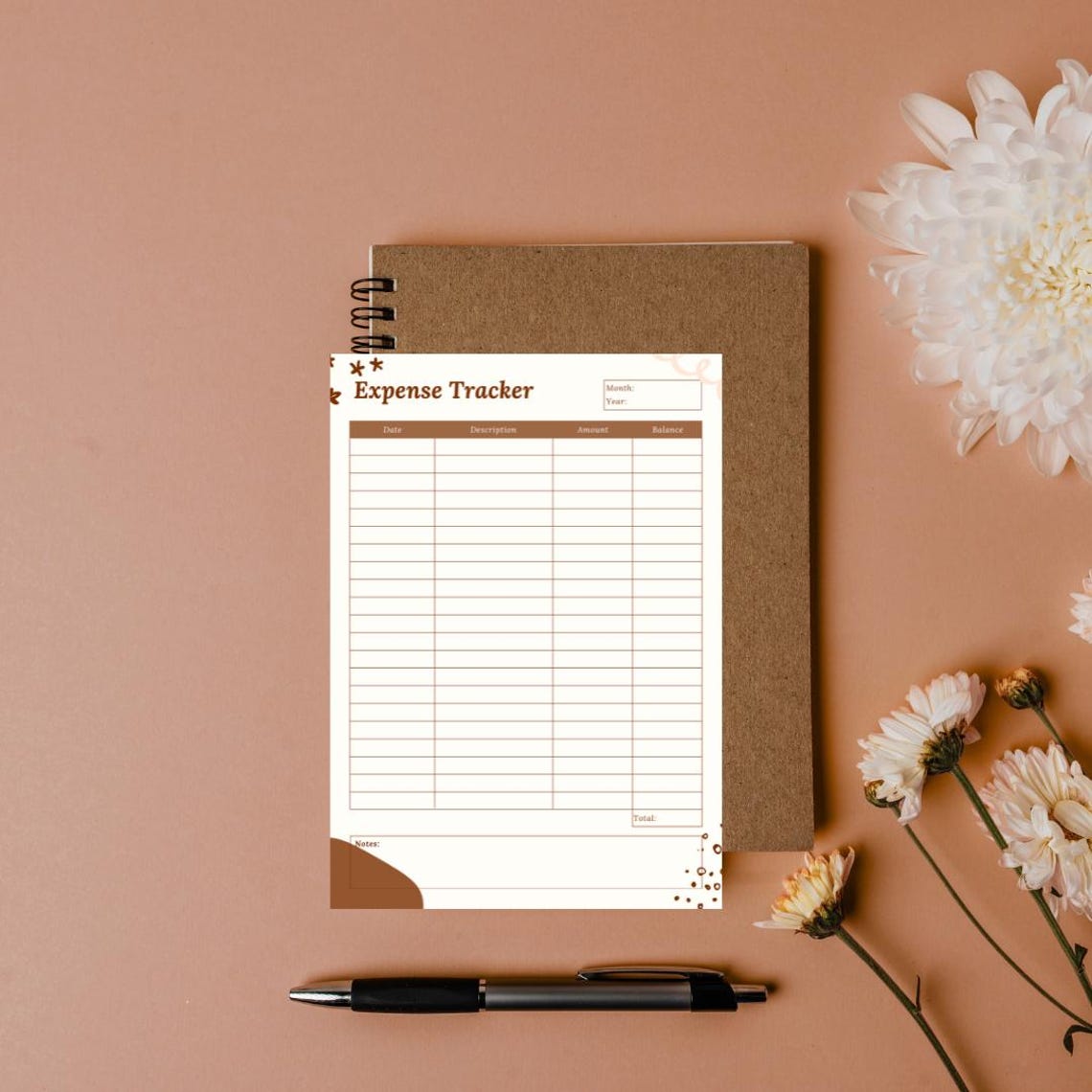 Expense Tracker Printable | Monthly Budget Tracker Sheet | Clean Modern ...