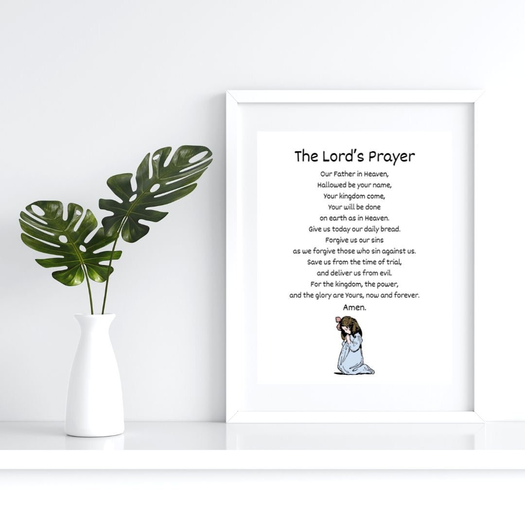 The Lord's Prayer Wall Hanging for Kids - BROWN HAIR - Etsy