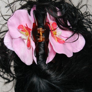 Flower Claw Clip Hair Accessory Orchid Flower Hair Clip Handmade Spring Summer Wedding Holiday image 3