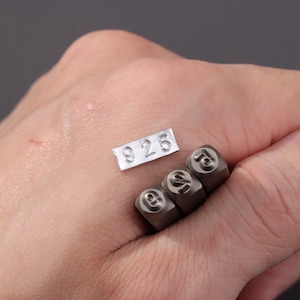 Juego de sellos de números de 3 mm, 26 letras mayúsculas, números del 0 al 8, herramientas para hacer punzones, joyería artística, herramientas para trabajar el metal, juego de sellos
