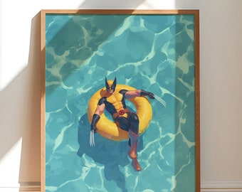 Wolverine Poster, X-Men Comic Art, Superhero Wall Decor, Marvel Digital Print, Geek Pop Culture Bedroom Decor