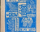 The Horrors | Lino Print on Recycled Card