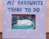 LAZY CATS | Handmade Greeting Card