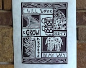 The Horrors | Lino Print on Rice Paper