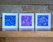 FLOW [Pack of 3] | Watercolour Abstracts on Recycled Eco-friendly Card