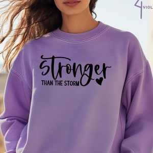 Stronger Than The Storm Sweatshirt, Boho Self Care Sweater, Inspirational Women Sweater, Christian Sweatshirt, Bible Verse Crewneck