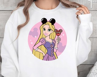 Retro Rapunzel Tangled Sweatshirt, Floral Rapunzel Sweater, WDW Disney Princess Crewneck, Disney Rapunzel Sweatshirt, Tangled Lanterns Sweat