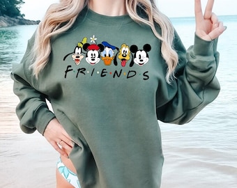 Disney Friends Sweatshirt, Mickey's Friends Sweater, Disney Characters, Mickey Mouse, Minnie Mouse, Daisy Duck,Mickey And Friends Sweatshirt