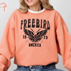 Free Bird America Sweatshirt, Free Bird, Independence Day Sweater, Eagle Sweatshirt, Retro Music Sweatshirt, Free Bird America , Rock Band