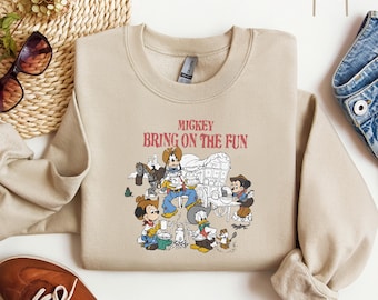 Mickey Bring On The Fun Sweatshirt, Disney Classic Mickey Mouse Sweatshirt, Mickey Hoodie, Disneyland Holiday Vacation T-Shirt, Disney Shirt