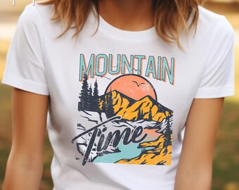 Mountain Time Shirt, Aesthetic Nature Shirt, Camping Mountain Crewneck, Outdoors Shirt, Nature Lover Shirt, Landscape Hiking Apparel