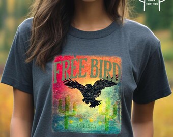 Free Bird America Shirt, Free Bird Shirt, Independence Day Shirt, Eagle Shirt, Retro Music Shirt, Free Bird America, Rock Band Shirt