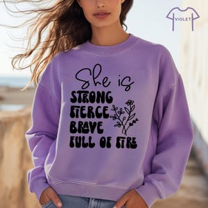 She is Strong Women&#39;s Empowerment Feminine Sweatshirt Gift For Her, Scriptures Strong Women Sweatshirt, Shirt for Strong Women