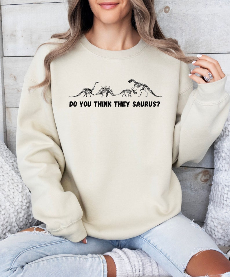 Dinosaur Skeleton Sweatshirt Funny Dinosaur Sweatshirt Gift for ...