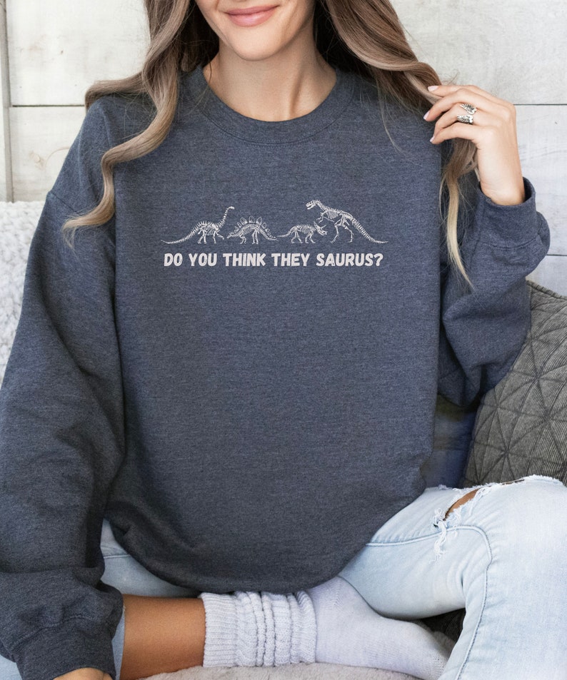 Dinosaur Skeleton Sweatshirt Funny Dinosaur Sweatshirt Gift for ...