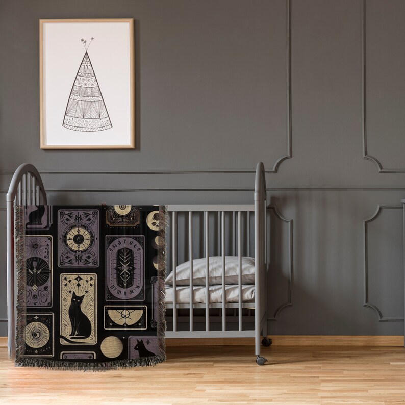 Goth Baby Blanket, Goth Baby Nursery, Goth Baby Gift, Witchy Baby