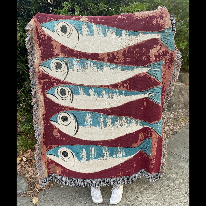 sardines woven blanket