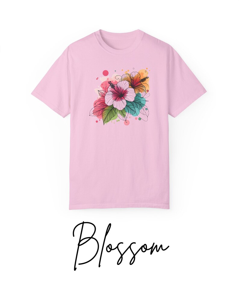 Women's Vintage Floral Printed T-Shirt - Boho Cottagecore Style, Pastel Wildflowers Graphic Tee
