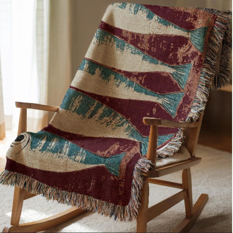 sardines woven blanket