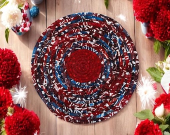Salvamanteles FREEDOM FIREWORKS, redondo, de 19 cm (7,5 pulgadas), con diseño patriótico de fuegos artificiales, ideal para la decoración de la cocina, conmemorativo del 250 aniversario del 4 de julio.