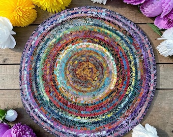 JEWEL JUBILEE 12" okrągła, spiralna tkanina – kolorowa bawełniana dekoracja stołu, podkładka, podkładka grzewcza