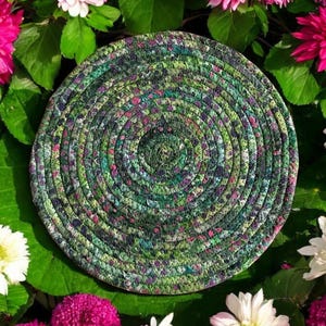 TRIVET 7.5&quot; Round - Fabric Wrapped, Heat-Resistant, Stylish Kitchen Decor, Perfect for Hot Dishes and Pots, Candle/Vase Base Mousepad