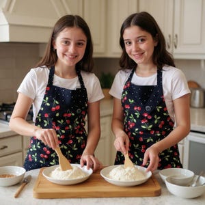 Reversible Youth Apron, Adjustable Neck, Long Ties, Twin Matching Aprons Available