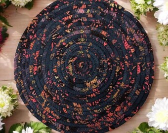 FIREFLY NIGHTS TRIVET 7.5" Round - Fabric Wrapped, Heat-Resistant, Stylish Kitchen Decor, Perfect for Hot Dishes and Pots
