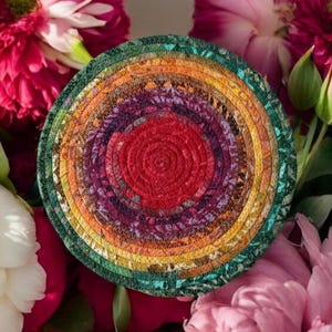 SPRING TRIVET 7.5&quot; Round  Fabric Wrapped Heat-Resistant Stylish Kitchen Decor Perfect for Hot Dishes and Pots  Mousepad