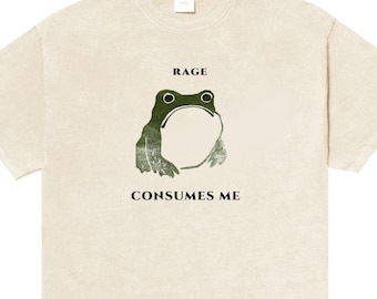 Rage Consumes Me Frog Shirt, Frog Pond TShirt, Meme Frog Shirt, Vintage Style Unisex T-Shirt, Nature Lover Gift, Funny Frog Retro Shirt