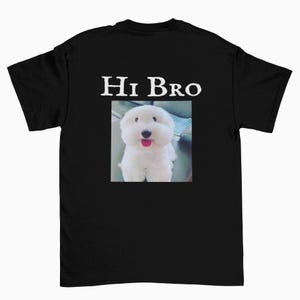 Hi Bro Tshirt, Funny dog meme shirt, hi bro dog shirt, tiktok meme shirt, wait im goated, silly tiktok meme tee, gen z