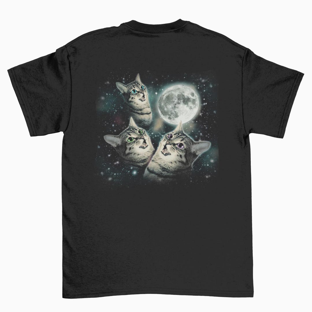 Funny Cat Shirt Three Wolf Moon Shirt Parody Shirts for Men