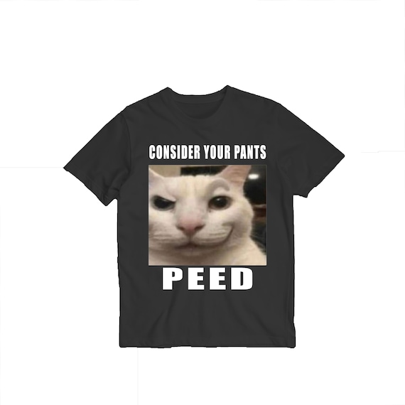 Consider Your Pants Peed Meme t-shirt, cat meme shirts, goofy ahh tiktok teenager apparel, silly cat tshirt, shirts that go hard, memes tee