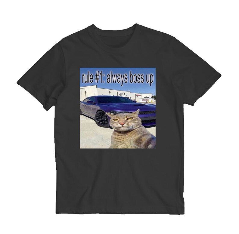Rule Number 1 Always Boss up Cat Meme Shirt, Shirts That Go Hard, Viral ...